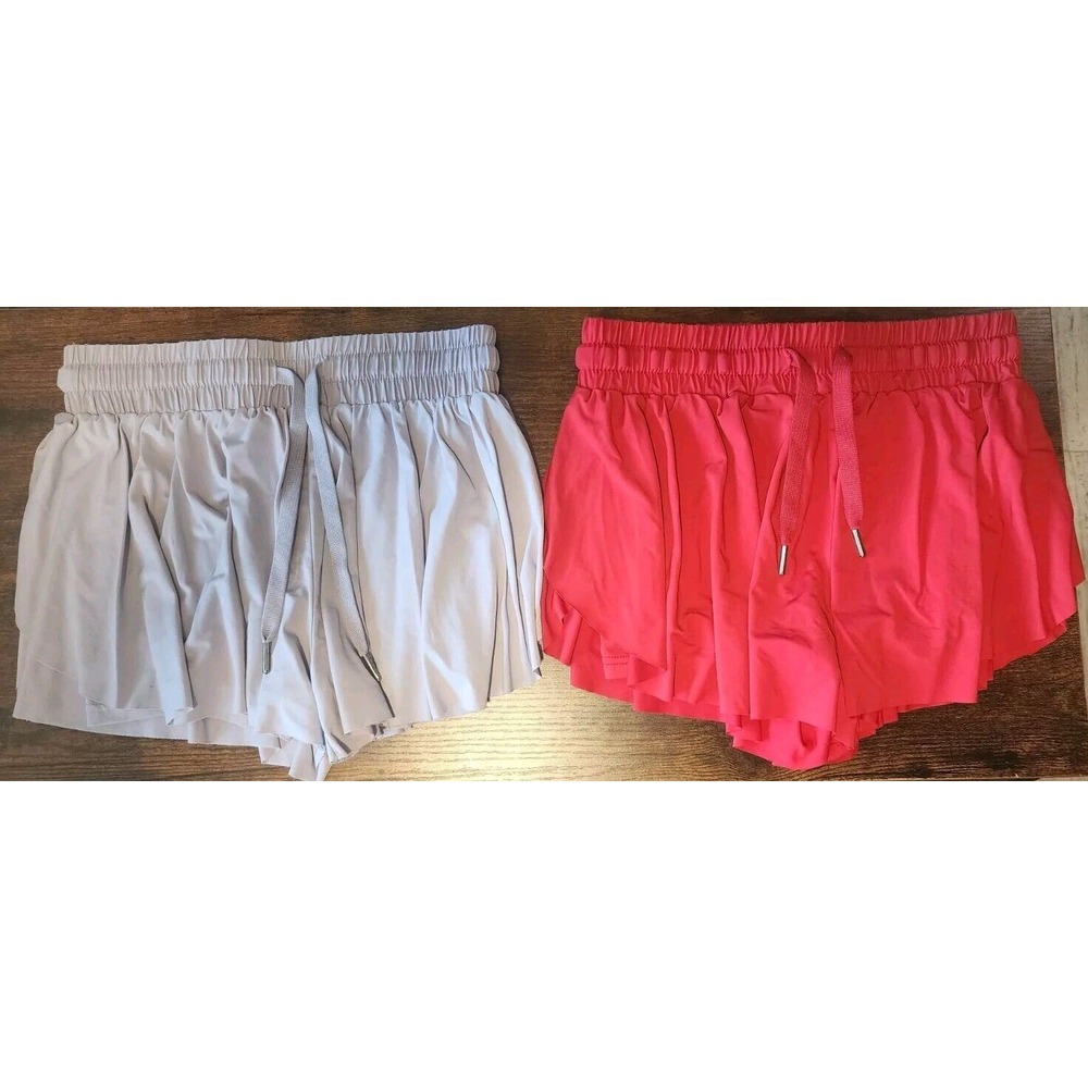 Liberty Pro Girls Youth Large Flutter Shorts Butterfly Flowy Red Gray EUC‎ YL